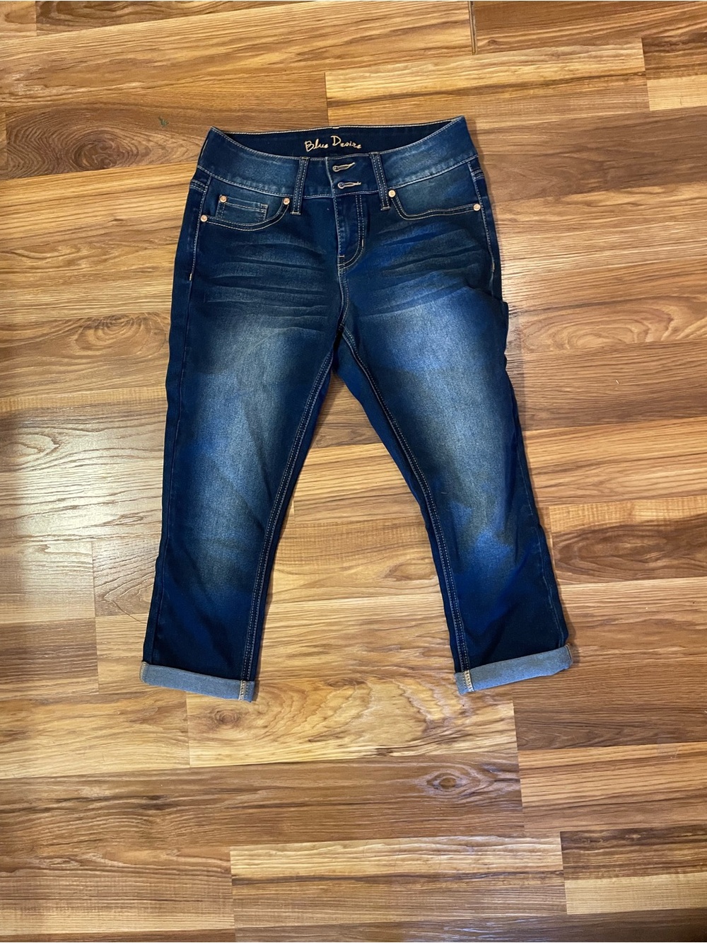 Blue Desire Women’s Dark Blue Cropped Jeans - Stretch Ankle Length
